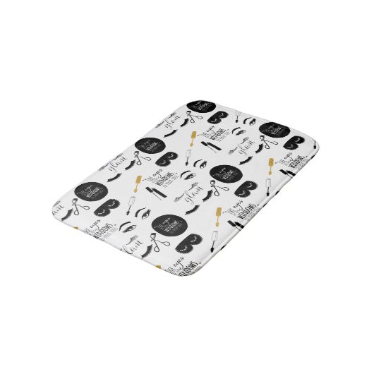 Black Gold Eyelashes Glam Badmat (Gekanteld)