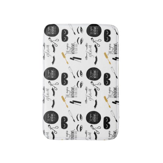 Black Gold Eyelashes Glam Badmat (Voorkant Verticaal)