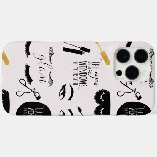 Black Gold Eyelashes Glam Birthday Case-Mate iPhone Case (Achterkant (horizontaal))