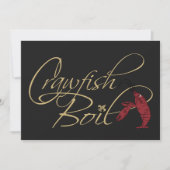 Black Gold Fancy Script Crawfish Boil Kaart (Voorkant)