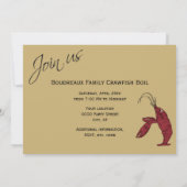 Black Gold Fancy Script Crawfish Boil Kaart (Achterkant)