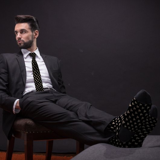 Black & Gold Farmer Rancher Koe Head Stropdas