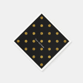 Black & Gold Faux Folie Polka Dots Party Servetten (Hoek)