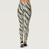Black Gold Faux Glitter Modern Abstract Leggings (Achterkant)