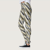 Black Gold Faux Glitter Modern Abstract Leggings (Links)