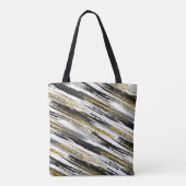 Black Gold Faux Glitter Modern Abstract Tote Bag (Achterkant)