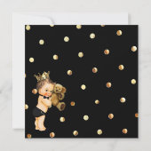 Black Gold Faux Glitter Prince Boy Baby shower Kaart (Achterkant)