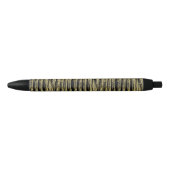 Black Gold Faux Glitter Stripes Zwarte Inkt Pen (Voorkant)
