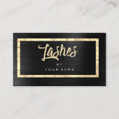 Black Gold Faux Glitter Typograaf Makeup Lashes Visitekaartje (Voorkant)