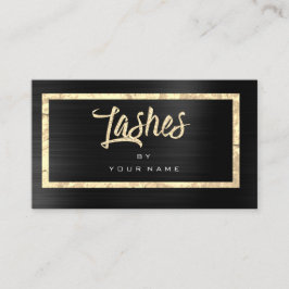 Black Gold Faux Glitter Typograaf Makeup Lashes Visitekaartje