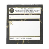 Black & Gold Faux Marble Doctor Prescription Notitieblok (Voorkant)