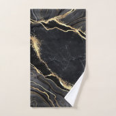 Black Gold Faux Marble Elegant Bad Handdoek (Handdoek)