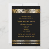 Black & Gold Faux Marble Elegant Evenement Uitnodi Kaart (Voorkant)