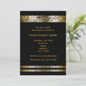 Black & Gold Faux Marble Elegant Evenement Uitnodi Kaart (Staand voorkant)