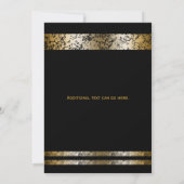 Black & Gold Faux Marble Elegant Evenement Uitnodi Kaart (Achterkant)