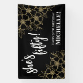 Black Gold Fifty 50ste verjaardag Spandoek (Verticaal)