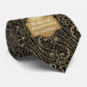 Black Gold filigraan 50ste bruiloft Jubileum Stropdas (Opgerold)
