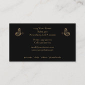 Black Gold Filigree Butterflies Visitekaartje (Achterkant)