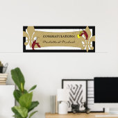 Black Gold Fleur de Lis Crawfish Party Banner Poster (Thuiskantoor)