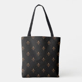 Black Gold Fleur de Lis Elegant Luxury Patroon Tote Bag (Achterkant)