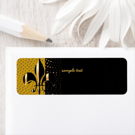 Black Gold Fleur de lis Etiket (Insitu)