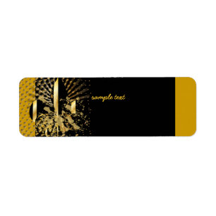 Black Gold Fleur de lis Etiket