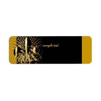 Black Gold Fleur de lis Etiket
