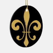 Black Gold Fleur De Lis Keramisch Ornament (Rechts)