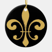 Black Gold Fleur De Lis Keramisch Ornament (Voorkant)