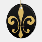 Black Gold Fleur De Lis Keramisch Ornament (Links)