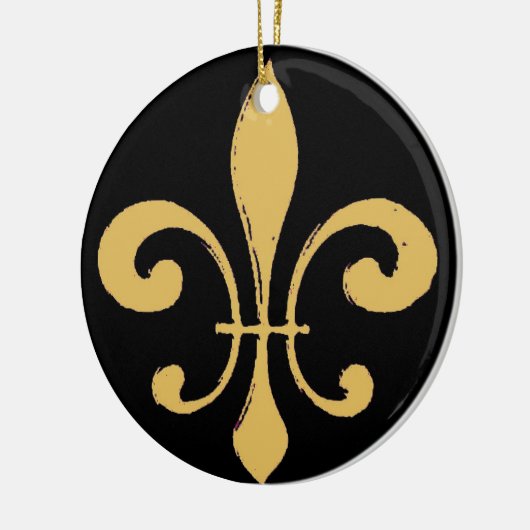 Black Gold Fleur De Lis Keramisch Ornament (Links)