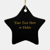 Black Gold Fleur de Lis kerstboomster Keramisch Ornament (Achterkant)