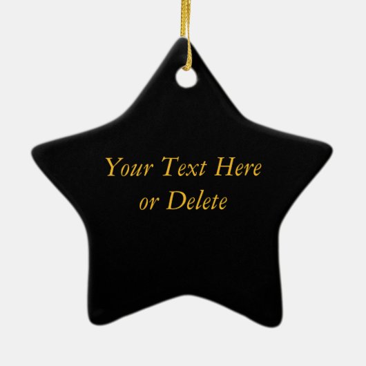 Black Gold Fleur de Lis kerstboomster Keramisch Ornament (Achterkant)