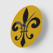 Black Gold Fleur De Lis, New Orleans Ronde Klok (Hoek)