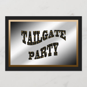 Black Gold Fleur de Lis Tailgate Party Kaart