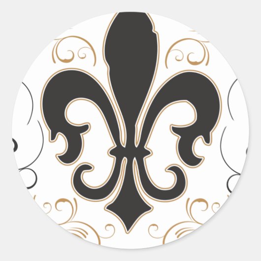 black_gold Fleur Ronde Sticker (Voorkant)