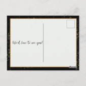 Black Gold Floral 50th Wedding Jubileum Briefkaart (Achterkant)