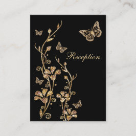 Black, Gold Floral Butterflies Enclosure Kaart