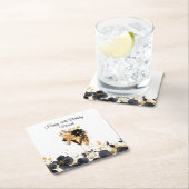 Black Gold Floral Cocktail Drinks 40th Birthday Kartonnen Onderzetters (Insitu)