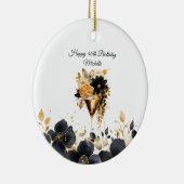 Black Gold Floral Cocktail Drinks 40th Birthday Keramisch Ornament (Rechts)