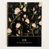 Black Gold Floral Elegance Trendy 2026  planner (Voorkant)