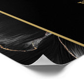 Black Gold Floral Engagement Party Welkomstbord Poster (Hoek)