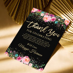 Black Gold Floral Enterprise Retirement Party Bedankkaart<br><div class="desc">Black Gold Floral Enterprise Retirement Party Hartelijk dank</div>