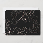 Black Gold Floral Foto Afstuderen Aankondiging (Achterkant)