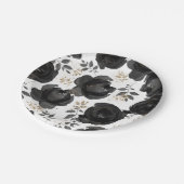 Black Gold Floral Glam Leaves Wedding Papieren Bordje (Gekanteld)