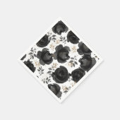 Black Gold Floral Glam Leaves Wedding Servet (Hoek)