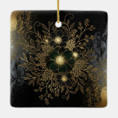 Black & Gold Floral Ornament with Luxe Metallic De (Achterkant)