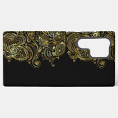 Black & Gold Floral Paisley Lace Samsung Galaxy Hoesje (Achterkant horizontaal)