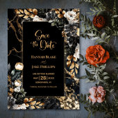 Black Gold Floral Wedding Save The Date