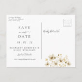Black Gold Floral Wedding Save the Date Briefkaart (Achterkant)